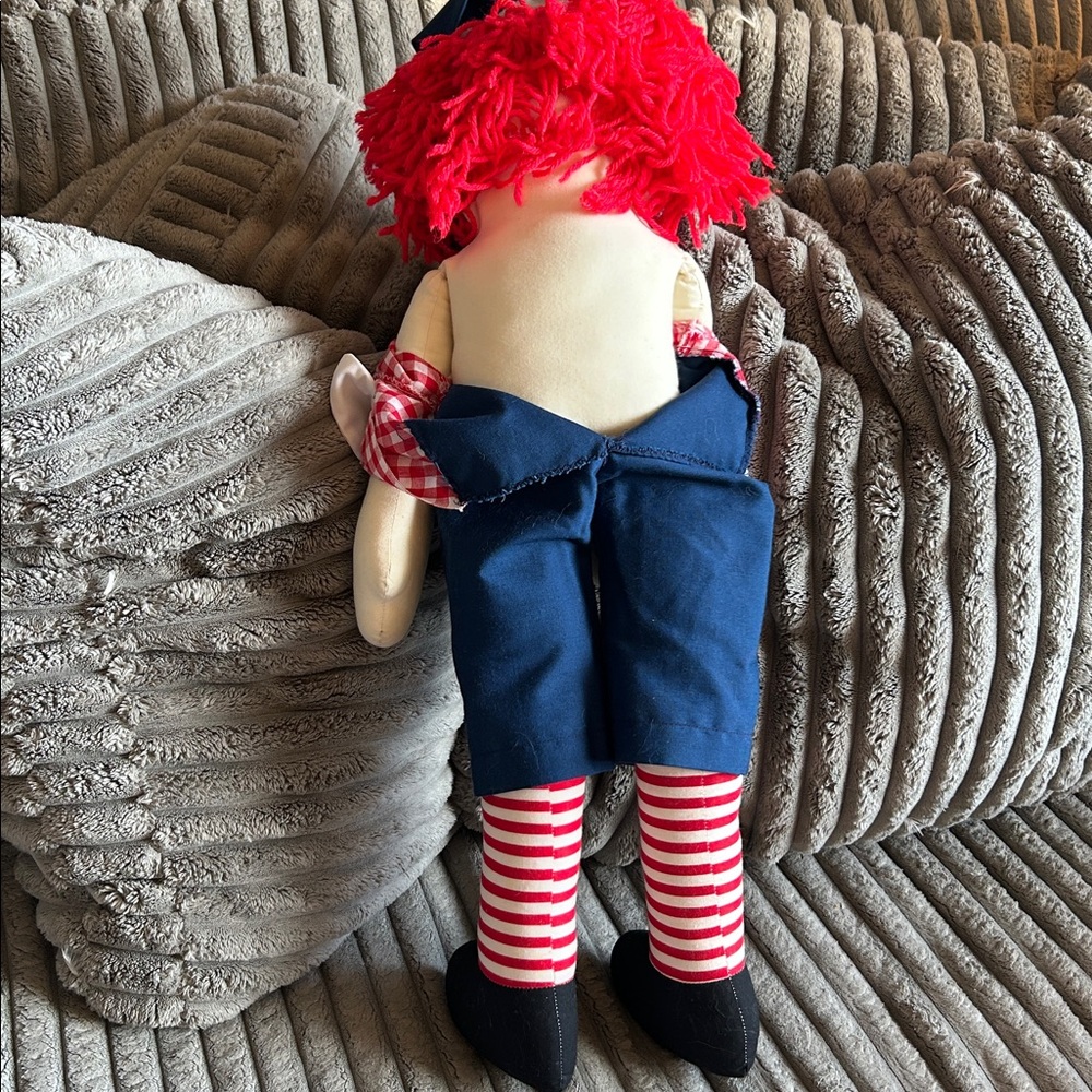 Raggedy Andy Vintage Collectible Doll Sweet Face "I Love you,” Large Rag Doll - Picture 11 of 12